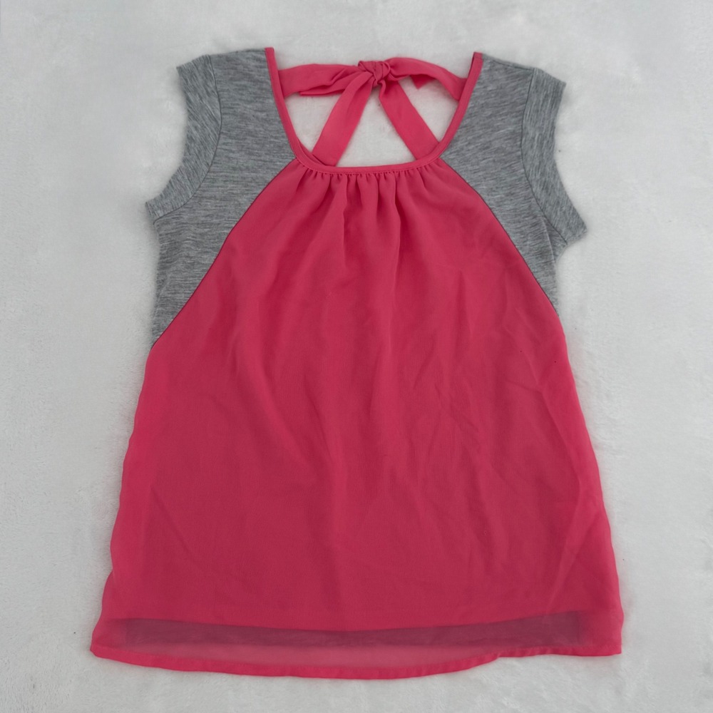 Speechless Sleeveless Top Kids Sz 6/6X Pink & Gray Mixed Media Girls Top 2000's